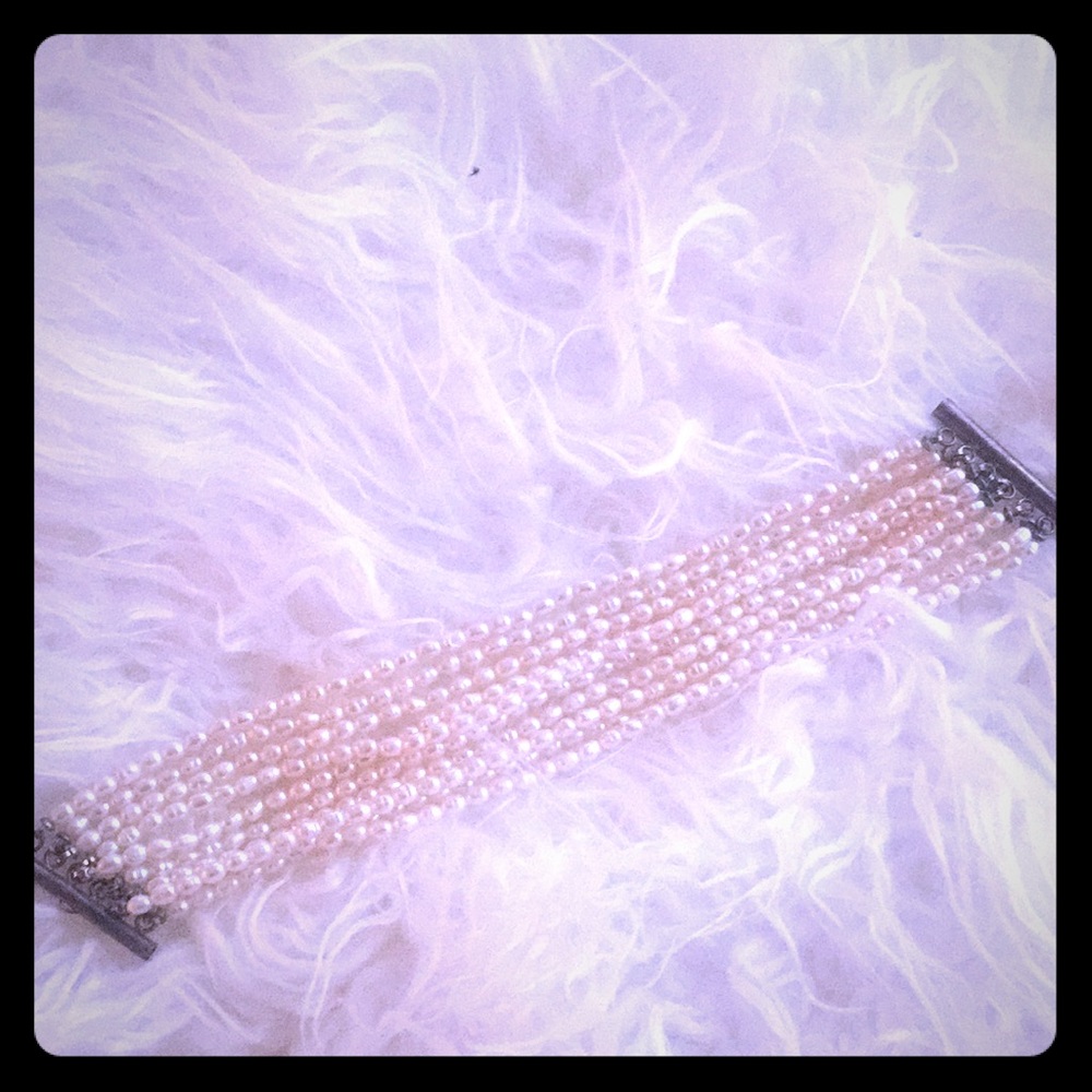 Ivory seed pearl cuff bracelet
